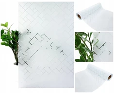 Decomeister Pvc statinė lipni langų plėvelė, raštas šerkšno stačiakampiai 67,5x200cm