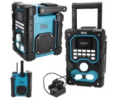 Automagnetola Dedra statybinis radijas akumuliatorinis 230v bluetooth usb aux dab+fm