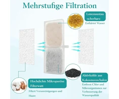 Deepton 10 vnt. kačių fontano filtrų rinkinys, filtras kačių fontanui su aktyvuota anglimi ir natūraliomis dervomis, pakaitinis geriamojo fontano filtras katėms ir šunims, automatinis vandens fontano vandens dozatorius