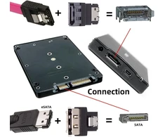 Default 2 vnt. Sata į Esata adapteriai su užsegimu