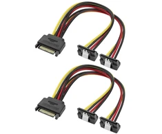 Default Sata 15-pin Y Daliklis Kabelis, 18awg, 20cm (2 vnt.)
