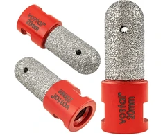 Deimantinė freza 20mm gresui plytelėms, gręžimo karūna M14 Profi, grąžtas glazūrai