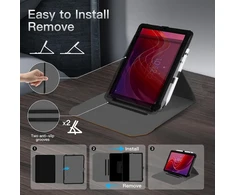 Dėklas planšetiniam kompiuteriui Lenovo Tab M11/k11 11 colių 2024, 360° pasukamas nuimamas stovas odinis dėklas su rašiklio laikikliu, smūgiams atsparus automobilinis miego/būdravimo apsauginis dėklas su kišene, skirtas Tab M11 2023, juodai rudas