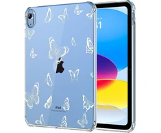 dėklas, skirtas ipad (a16) 11 kartos 11 colių 2025, ipad 10 kartos 10.9 colių 2022, įbrėžimams atsparus skaidrus apsauginis dėklas, plonas dėklas su smūgiams atspariu planšetinio kompiuterio dėklu, baltas drugelis