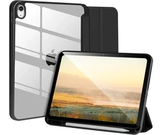 Dėklas, suderinamas su ipad 10th gen 2022 10.9 colių, smūgiams atsparus skaidrus kietas dėklas su rašiklio laikikliu, planšetinio kompiuterio dėklas, skirtas ipad 10th gen 10.9 colių su automatiniu pažadinimu/užmigdymu, juodas