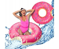 Deko pripučiamas plaukimo ratas donut didelis xl 90 cm rožinis
