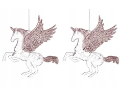Dekoratyviniai pakabukai arkliukai Pegasai, 2 vnt. - Kalėdų eglutės žaisliukas