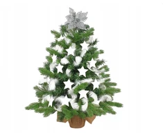 Dekoruota dirbtinė eglutė King Winter 60 cm su Led apšvietimu gėlėse