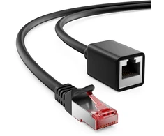 Deleycon 1 m Cat6 Patch kabelio ilgiklis Ethernet Lan tinklo kabeliui interneto kabelis - Rj45 kištukas į Rj45 lizdą S/ftp Pimf 250 Mhz varinis - juodas