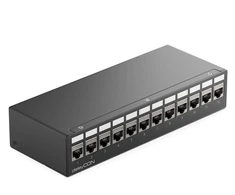 Deleycon 12 portų patch panelio rinkinys, patch panelio paskirstymo skydelis 1 U + 12x Rj45 keystone lizdo modulis Stp Cat6a, suderinamas su instaliaciniu kabeliu Cat6 Cat6a Cat7 tinklo kabeliu Ethernet Lan Dsl - juodas