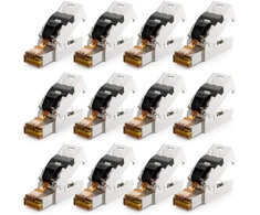 Deleycon 12 x Rj45 jungtis 10 Gbit/s įrankių nereikalaujantis pjovimo terminalas Lsa, skirtas Lan Ethernet instaliaciniam kabeliui - tinklo kabeliui Cat6a Cat7 Cat7a Cat8 Poe kabelis ekranuotas metalinis korpusas