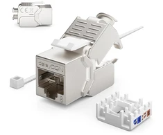 Deleycon 12x Cat 8 keystone lizdo modulis, tinklo kabelis, idealus Cat8 Cat7 Cat7a instaliaciniam kabeliui, Stp ekranavimas, Rj45 lizdas, tinklo patch panelis, keystone laikiklio prailginimas