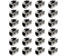 Deleycon 24x Cat6a Keystone modulis, jungiamojo kabelio jungtis, ekranuota 2x Rj45 lizdo tinklo jungiamojo skydelio Keystone laikiklio ilgiklis