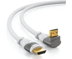 Deleycon 5 m hdmi 270° kampinis kabelis - suderinamas su hdmi 2.0/1.4 - uhd 4k hdr 3d 1080p 2160p arc - baltas