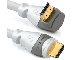 Deleycon 5 m hdmi 270° kampinis kabelis - suderinamas su hdmi 2.0/1.4 - uhd 4k hdr 3d 1080p 2160p arc - baltas