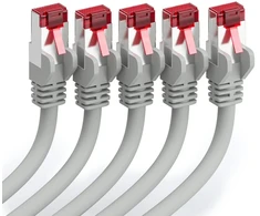 Deleycon 5 x 0,25 m Cat6 Patch kabelis S/ftp Pimf ekranavimas Cat-6 Rj45 tinklo kabelis Ethernet kabelis Lan Dsl jungiklis maršrutizatorius modemas prieigos taškas Patch Panels – pilkas
