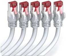 Deleycon 5 x 1 m Cat6 Patch kabelis S/ftp Pimf ekranavimas Cat-6 Rj45 tinklo kabelis Ethernet kabelis Lan Dsl jungiklis maršrutizatorius modemas prieigos taškas Patch Panels – balta