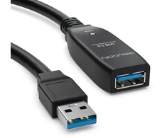 Deleycon 5m Usb 3.0 ilginamasis kabelis su aktyviu signalo stiprintuvu 5 Gbit/s Usb A į Usb A prievadą - juodas