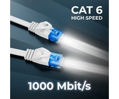 Deleycon Cat 6 Plokščias Tinklo Kabelis U/utp Baltas 25m