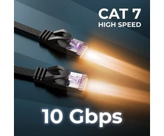 Deleycon Cat 7 plokščias patch kabelis U/ftp juodas