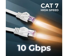 Deleycon Cat 7 plokščias patch kabelis U/ftp baltas