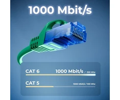 Deleycon Cat6 Ethernet tinklo kabelis, 5 m, žalias