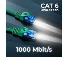 Deleycon Cat6 Ethernet tinklo kabelis, 5 m, žalias