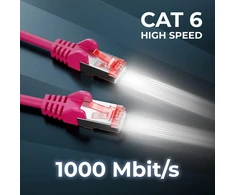 Deleycon Cat6 S-ftp/pimf tinklo kabelis, 25m, dviguba apsauga, violetinis