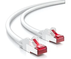 Deleycon Cat6 S-ftp/pimf tinklo kabelis, balta spalva, 0.25m