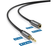 Deleycon ctia ausinių ilgintuvas 4 kontaktų trrs mikrofonas 3,5 mm jack lizdo ilgiklis ausinėms aux metalinis kištukas stereo audio pc mobilusis telefonas išmanusis telefonas planšetinis kompiuteris hifi imtuvas 3,0 m