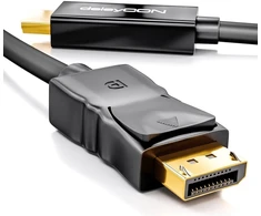 Deleycon Displayport į Hdmi kabelis, 1m, juodas
