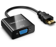 Deleycon Hdmi į Vga konverterio kabelis – Vga ir 3,5 mm lizdo garso išvestis – signalo keitiklis, skirtas Pc, Tv, projektoriui, monitoriui