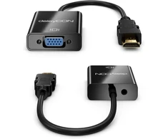 Deleycon Hdmi į Vga konverterio kabelis – Vga ir 3,5 mm lizdo garso išvestis – signalo keitiklis, skirtas Pc, Tv, projektoriui, monitoriui