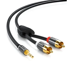 Deleycon Premium Hq stereo audio kabelio adapterio ilgiklis 0,5–5 metrai Cinch metalinis paauksuotas Klinke į Cinch - 12,5 m