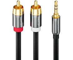 Deleycon Premium Hq stereo audio kabelio adapterio ilgiklis 0,5–5 metrai Cinch metalinis paauksuotas Klinke į Cinch - 12,5 m