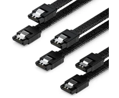 Deleycon Sata 3 kabelių rinkinys, 3 x 50 cm, 6 Gbit/s, juodas