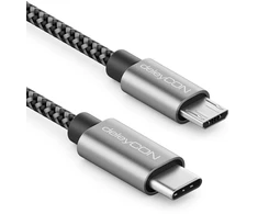 Deleycon Usb-c į Micro Usb kabelis, 1m, juodas