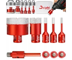 Delphi Tools Deimantinė gręžimo karūna gresui M14 rinkinys ⌀ 6, 8, 10, 35, 68 mm adapteris