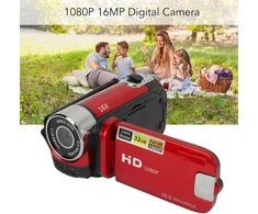 Denash vaizdo kameros įrašymo įrenginys Usb 16mp skaitmeninis fotoaparatas elektroninis užraktas 1/4" sriegio anga su papildoma šviesa kelionėms vestuvių fotografavimui (raudonas)