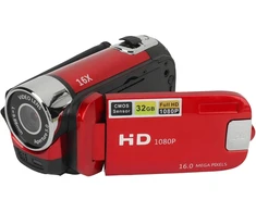 Denash vaizdo kameros įrašymo įrenginys Usb 16mp skaitmeninis fotoaparatas elektroninis užraktas 1/4" sriegio anga su papildoma šviesa kelionėms vestuvių fotografavimui (raudonas)