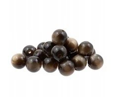 Dervos karoliukai 10mm, rudi, blizgūs, 20 vnt.