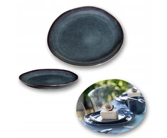Desertinė lėkštė iš akmens masės Sapphire, mėlyni atspalviai, 19-20 cm