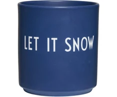Design Letters Favourite Puodelis Let It Snow Kalėdiniai Puodeliai, idealūs Kalėdinėms Dekoracijoms, Kalėdinės Dovanos Moterims ir Vyrams, Stalo Dekoravimas Kalėdoms, Porcelianinis Kalėdinis Puodelis, Kavos Puodeliai, 250 ml