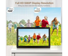 Vaizdo grotuvas Desobry 14.1 colio nešiojamas televizorius su dvb-t2 hd antena ir 3000 mah baterija, full hd hdmi/usb/av prievadai, integruotas stovas stovyklavimui/avarijoms (įskaitant nuotolinio valdymo pultą) (dvb-t2)
