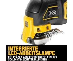 Dewalt 18 v osciliuojantis akumuliatorinis daugiafunkcis įrankis dcs356nt (bazinis modelis), bešepetėlinis, su gylio ir šoniniu ribotuvu, led lempute, su tstak dėže ii, be akumuliatoriaus ir įkroviklio, juodas/geltonas