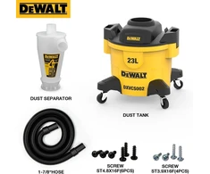 Dewalt Dxvcs002 cikloninis dulkių siurblio filtras, skirtas miltelių dulkių surinktuvui, cikloninis separatorius, ištraukimo dirbtuvės su 23 l dulkių talpa