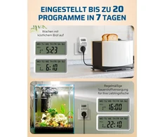 Dewenwils skaitmeninis laikmačio lizdas, elektroninis laikmatis su 20 konfigūruojamų perjungimo programų, Lcd ekranas lempoms, kalėdinėms lemputėms ir buitiniams prietaisams (16a, 3840 W).