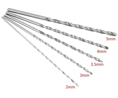 Dewin medžio grąžtų rinkinys, 5 dalių grąžtų rinkinys itin ilgas greitapjovis plieno cilindrinis kotas spiralinis grąžtas medienai 2 mm - 5 mm