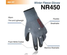 Dex Fit lengvi darbo pirštinės Fn330, 3d komforto galios sukibimas, plonos, lanksčios, tamprios nailono, spandekso, patvarios, vandens pagrindo, nitrilo putos, skalbiamos mašinoje, pilkos, Fn 330