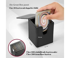 Dėžutė kortoms laikyti, talpa virš 100 kortelių, juoda